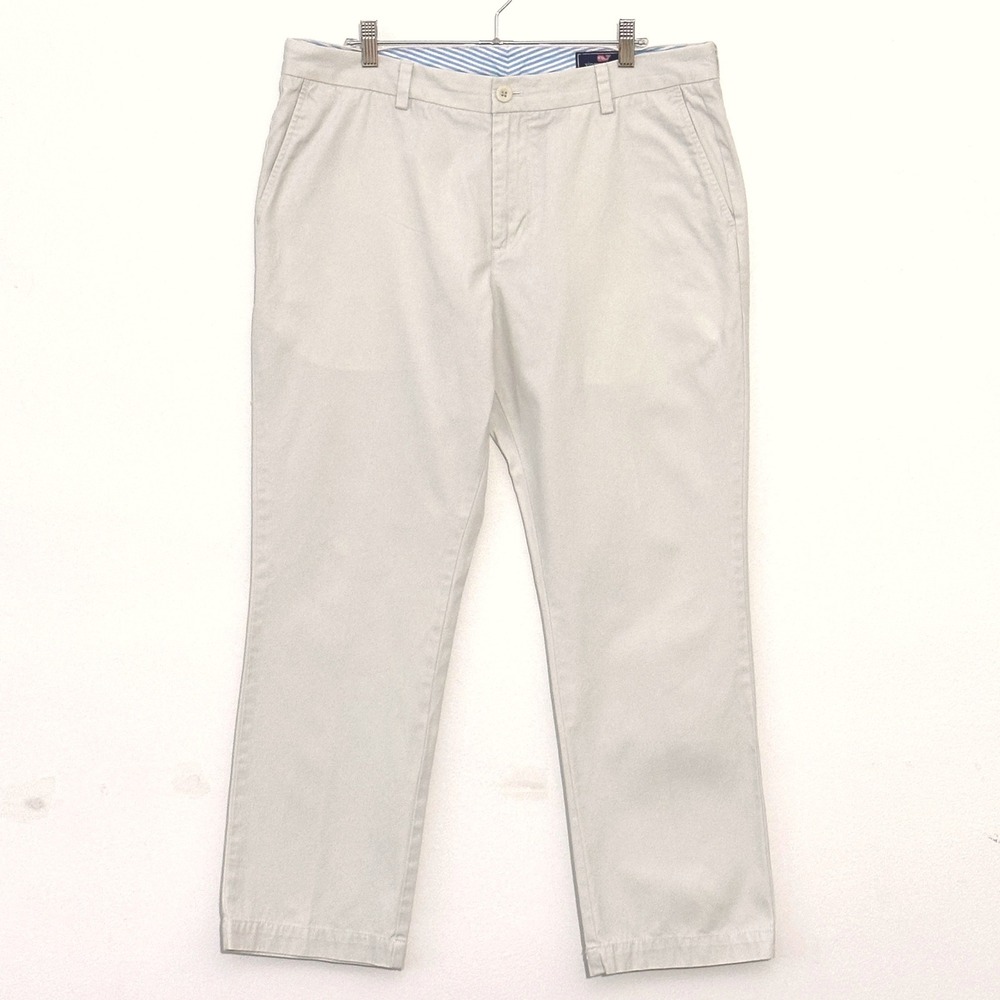 Vineyard Vines Mens Pants 36x30 Slim Fit Breaker Chinos Khaki Stone Beige Preppy